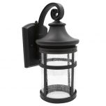 Cylinder LED Porch Lantern Seeded Glass Main View, Maxxima MEL12200W