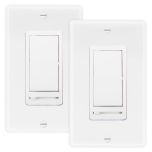 3-Way / Single Pole Decorative LED Slide Dimmer Rocker Switch, Wall Plate Included (2 Pack)