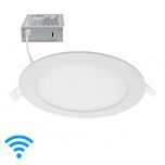 Junction Box Included. 650 Lumens Flat Panel Light Fixture Neutral White 4000K Maxxima 4 in 10 Watt Recessed Retrofit Dimmable Slim Round LED Downlight