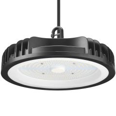 12 in. LED UFO High Bay Light Fixture, Black Cable Hardwired Warehouse Light, 5000K, 21,000 Lumens, 200 Watts