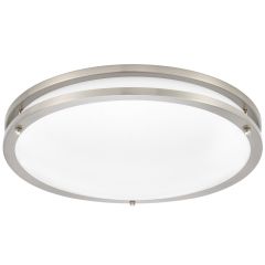 16 in. Satin Nickel LED Ceiling Mount Fixture, 5 CCT 2700K-5000K, 3600 Lumens, Dimmable