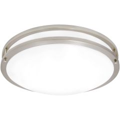 18 in. Satin Nickel LED Ceiling Mount Fixture, 5 CCT 2700K-5000K, 2000 Lumens, Dimmable