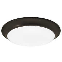 7 in. Bronze Flush Mount LED Disk Light, Ceiling Fixture, 3000K Warm White, 900 Lumens, Dimmable