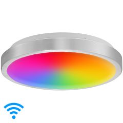 13 in. Smart WiFi LED Round Flush Mount Ceiling Light, Dimmable, CCT 2000K-5000K, 1500 Lumens