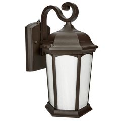 LED Outdoor Wall Light, Porch Lantern, Bronze w/ Frosted Glass, Dusk to Dawn Sensor, 750 Lumens, 3 CCT 3000K-5000K