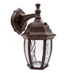 LED Outdoor Wall Light, Aged Bronze w/ Clear Water Glass, Dusk to Dawn Sensor, 580 Lumens, 3000K Warm White