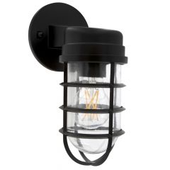LED Cage Light Wall Lantern, Outdoor Porch Light w/ A19 Edison Bulb, 800 Lumens, 2700K Warm White, Dimmable