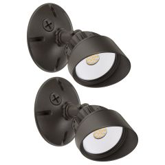 LED Outdoor Flood Wall Light, Exterior Security Light, 800 Lumens, 3000K Warm White, Brown (2 Pack)