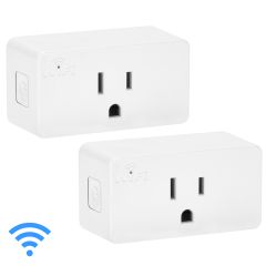 Smart WiFi Outlet Adapter, One Outlet Smart Plug, Works With Google Home / Alexa, App Control, 2.4 GHz WiFi (2 Pack)