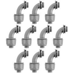 1/2 in. NPT Liquid Tight Connectors, 90 Degree Non Metallic Electrical Conduit Fittings (10 Pack)