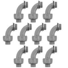 1 in. NPT Liquid Tight Connectors, 90 Degree Non Metallic Electrical Conduit Fittings (10 Pack)