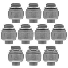 1 in. NPT Straight Liquid Tight Conduit Fitting Connectors (10 Pack)