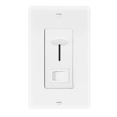 3-Way / Single Pole Dimmer Light Switch 600 Watt, LED Compatible, Wall Plate Included, White