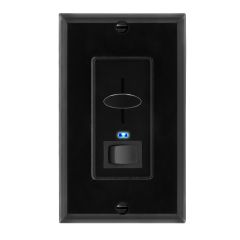 3-Way / Single Pole Dimmer Light Switch 600W, Indicator Light, LED Compatible, Wall Plate Included, Black