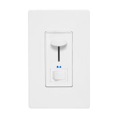 3-Way / Single Pole Dimmer Light Switch 600W, Indicator Light, LED Compatible Screwless Wall Plate Included, White