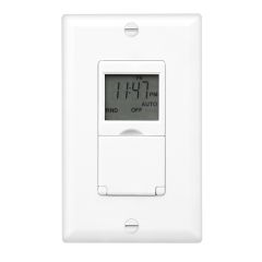 Programmable In-Wall 7 Day Digital Timer Switch, 1875 Watts, 3-Way Compatible, Wall Plate Included