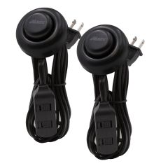 9 Foot 3 Outlet Foot Switch Extension Cord, Black (2 Pack)