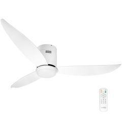 52 in. White Ceiling Fan with LED Light, 1800 Lumens, 3 Blades, Remote Control, 6 Speed 3 CCT 3000K-5000K, Dimmable