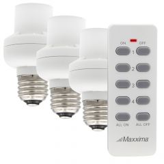 Remote Control Light Socket E26 Wireless Programmable Lamp, 3 Sockets Included