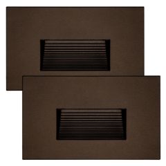 Horizontal LED Step Light, Indoor/Outdoor Stair Light, 3 CCT Color Selectable 3000K/4000K/5000K, Oil Rubbed Bronze (2 Pack)