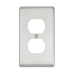 1 Gang Metal Wall Plate for Duplex Receptacle, Stainless Steel Decorative Wall Plate (10 Pack)