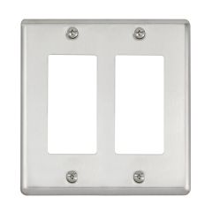 2 Gang Metal Wall Plate for Outlets or Light Switches, Stainless Steel Decorative Wall Plate (10 Pack)