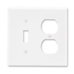 2 Gang Toggle / Standard Wall Plate, White (5 Pack)