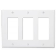 3 Gang Decorative Wall Plate, White (10 Pack)