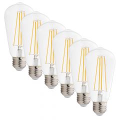 ST19 LED Edison Light Bulb, 60 Watt Equal, 800 Lumens 2700K Warm White (6 Pack)