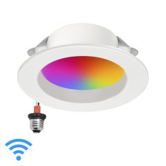 4 in. Smart WiFi LED Retrofit Downlight, 700 Lumens, Multicolor, Dimmable, CCT 2700-6000K, Google Home/Alexa
