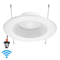 5 in. and 6 in. Smart WiFi LED Retrofit Downlight, 1000 Lumens, Multicolor, Dimmable, CCT 2700-6000K, Google Home/Alexa