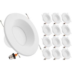 5 in. and 6 in. Retrofit Recessed LED Downlight, 1300 Lumens, 5 CCT Color Selectable 2700K-5000K (12 Pack)