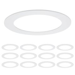 6 in. Goof Rings for Recessed Lights, Can or Canless Downlight Trim Ring, White (12-Pack) 