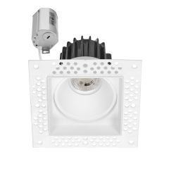 2 in. Trimless Slim Square Recessed Anti-Glare LED Downlight, White, Canless IC Rated, 600 Lumens, 5 CCT 2700K-5000K