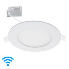 4 in. Smart WiFi Slim LED Downlight, 600 Lumens, Multicolor, Dimmable, CCT 2700-6500K, Google Home/Alexa