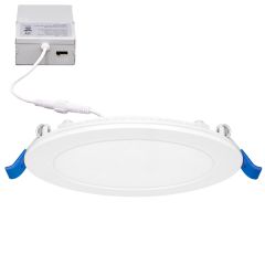 6 in. Slim Round Recessed LED Downlight, Canless IC Rated, 1050 Lumens, 5 CCT Color Selectable 2700K-5000K