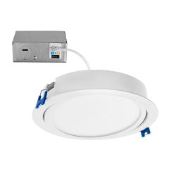 6 in. 5 CCT Slim Recessed LED Gimbal Downlight, Canless IC Rated, 1000 Lumens, Color Selectable 2700K-5000K