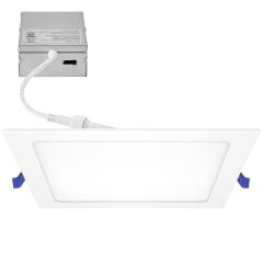 8 in. Slim Square Recessed LED Downlight, Canless IC Rated, 1600 Lumens, 5 CCT Color Selectable 2700K-5000K