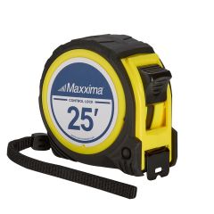 25 ft. Tape Measure, Retractable, Manual Thumb Control and Pause Lock, Belt Clip, 1-Inch Blade, Heavy Duty