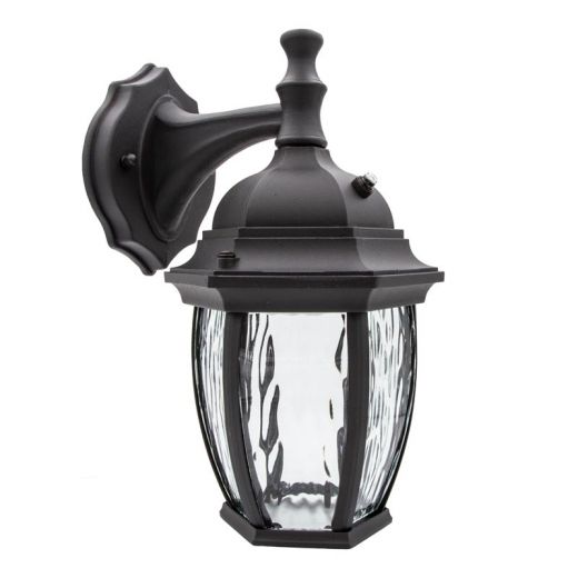 Led Outdoor Wall Light Water Glass Photocell Black - External Wall Lights With Photocell