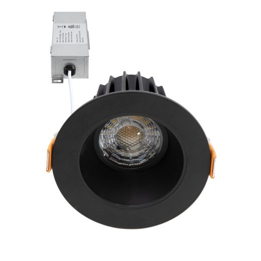 2 in. Slim Round Recessed Anti Glare LED Downlight Black Trim Canless IC Rated 550 Lumens 5 CCT 2700K 5000K