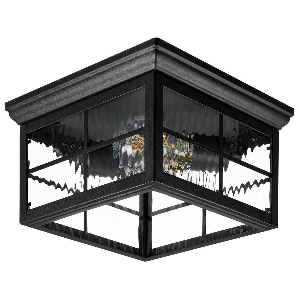Outdoor Flush Mount Ceiling Porch Light W Water Glass