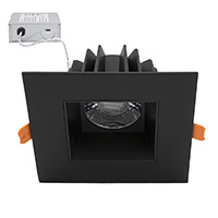 2 in. Slim Square Recessed Anti-Glare LED Downlight, Black Trim